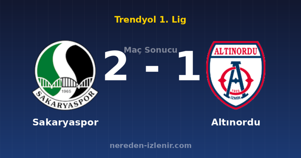 Sakaryaspor 2-1 Altınordu