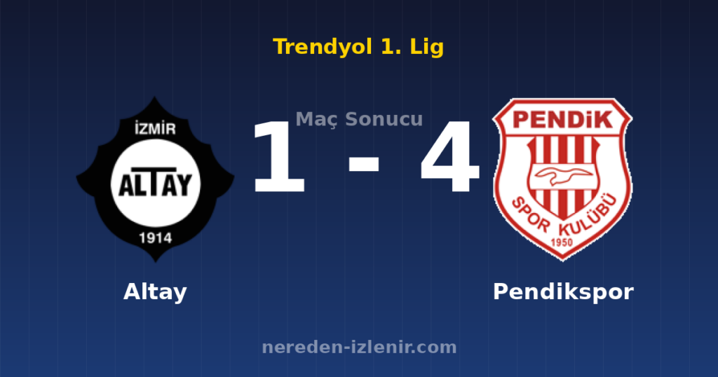 Altay 1-4 Pendikspor
