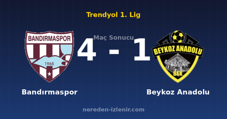 Bandırmaspor 4-1 Beykoz Anadolu