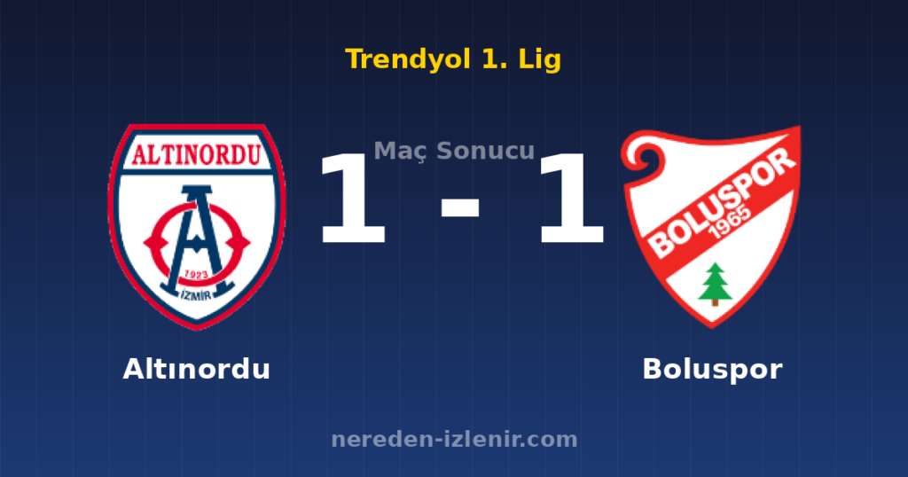 Altınordu 1-1 Boluspor