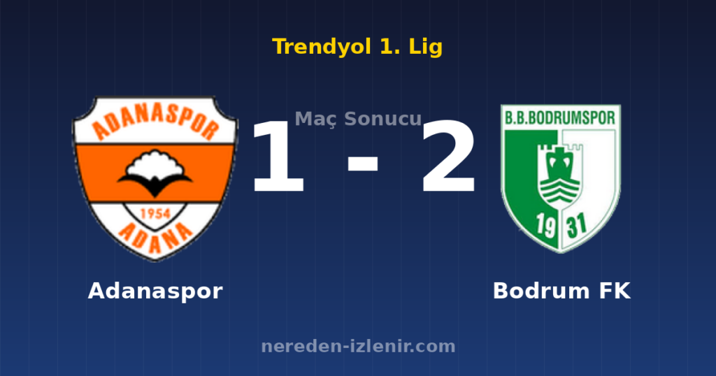 Adanaspor 1-2 Bodrum FK
