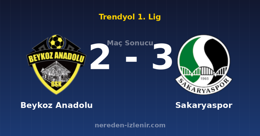Beykoz Anadolu 2-3 Sakaryaspor