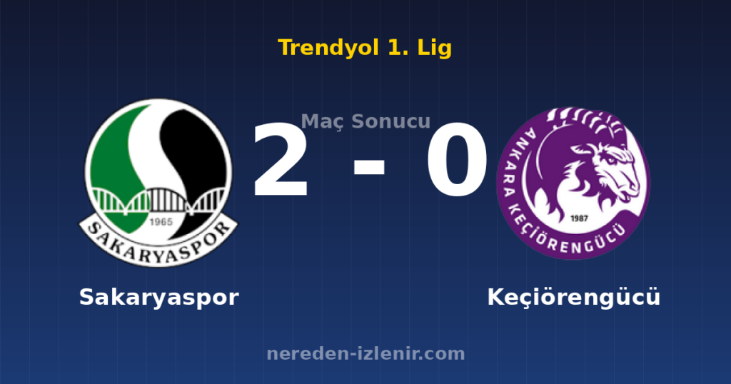 Sakaryaspor 2-0 Keçiörengücü