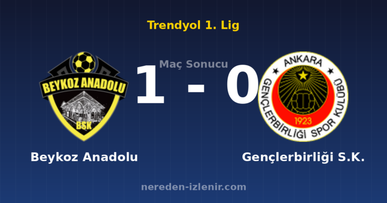 Beykoz Anadolu 1-0 Gençlerbirliği S.K.