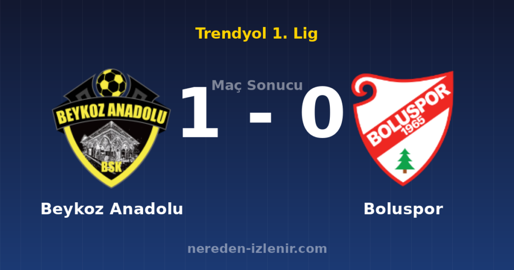 Beykoz Anadolu 1-0 Boluspor