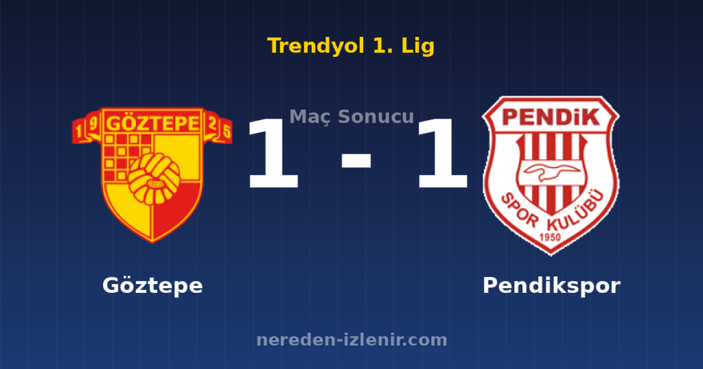 Göztepe 1-1 Pendikspor