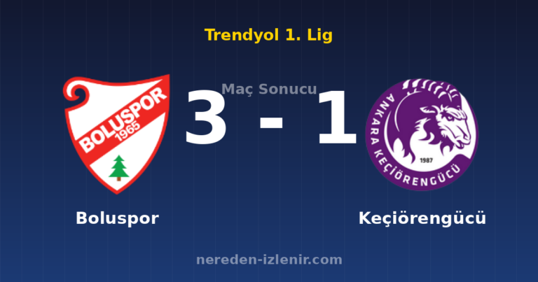 Boluspor 3-1 Keçiörengücü