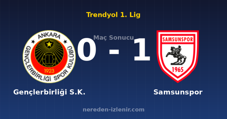 Gençlerbirliği S.K. 0-1 Samsunspor
