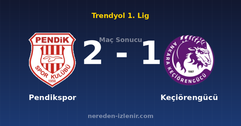 Pendikspor 2-1 Keçiörengücü