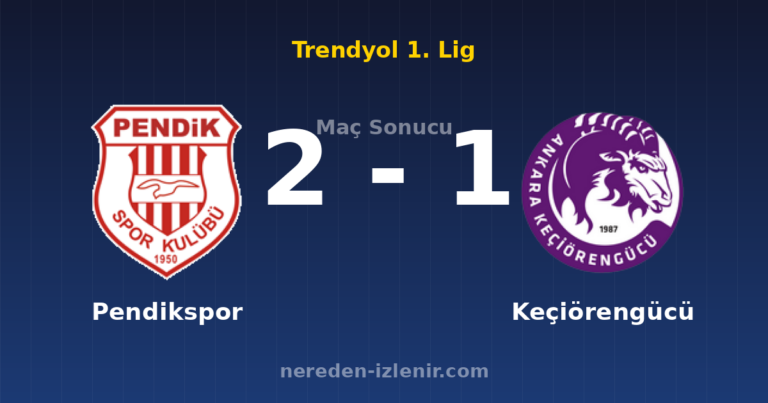 Pendikspor 2-1 Keçiörengücü