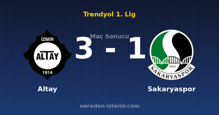 Altay 3-1 Sakaryaspor
