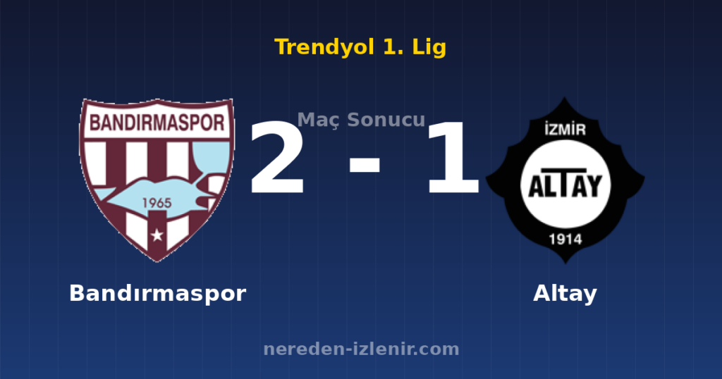 Bandırmaspor 2-1 Altay