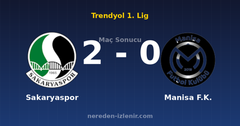 Sakaryaspor 2-0 Manisa F.K.