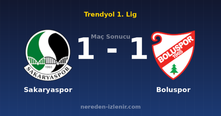 Sakaryaspor 1-1 Boluspor