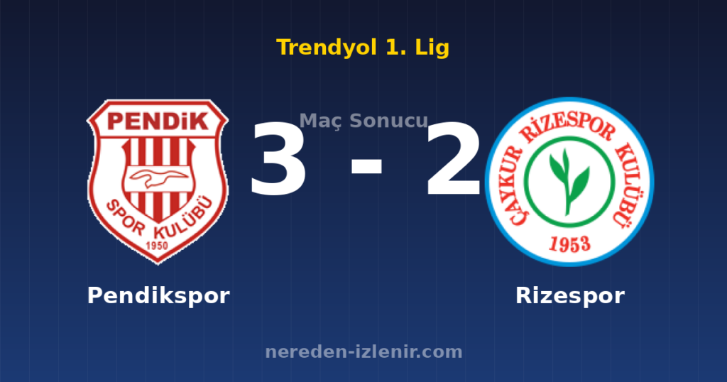 Pendikspor 3-2 Rizespor