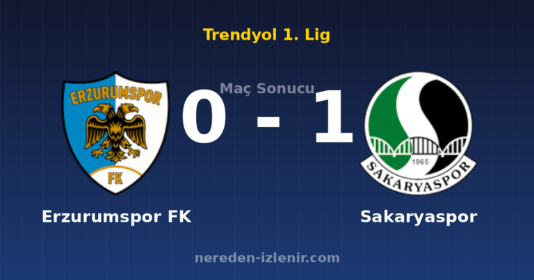 Erzurumspor FK 0-1 Sakaryaspor