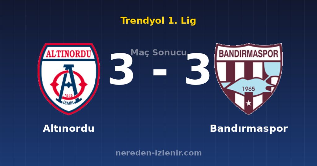 Altınordu 3-3 Bandırmaspor