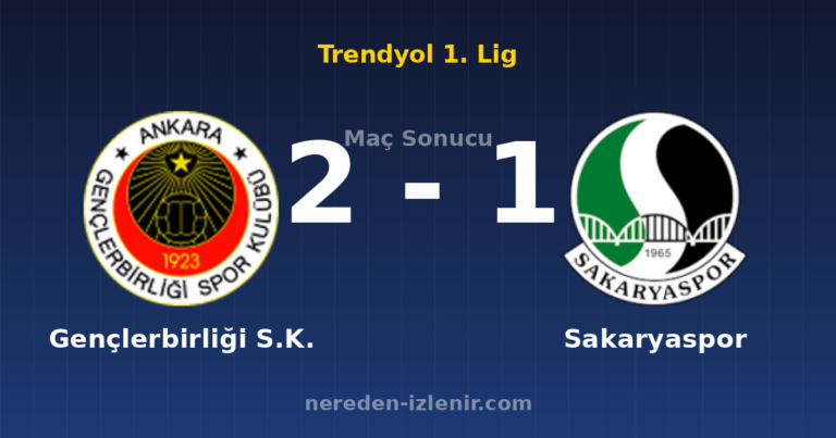 Gençlerbirliği S.K. 2-1 Sakaryaspor