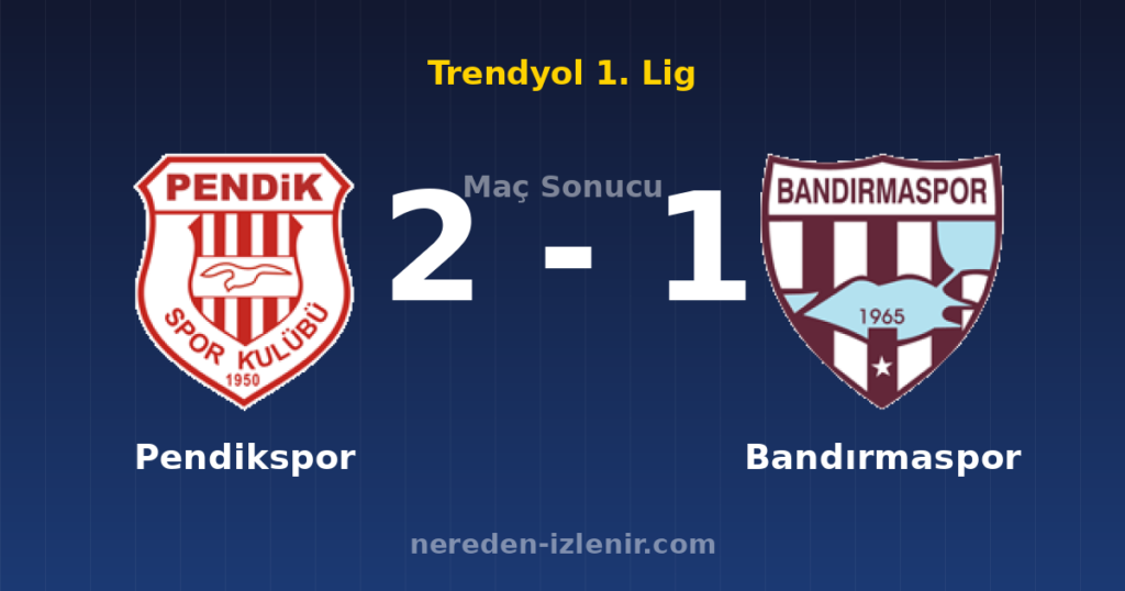 Pendikspor 2-1 Bandırmaspor