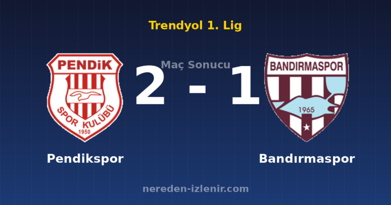 Pendikspor 2-1 Bandırmaspor