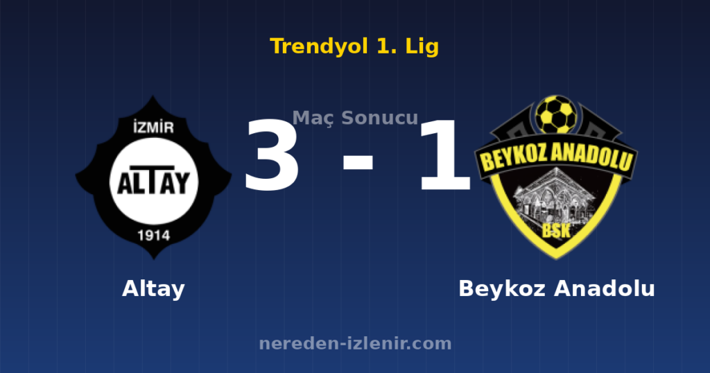 Altay 3-1 Beykoz Anadolu