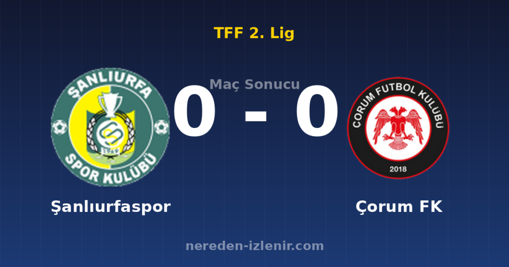 Şanlıurfaspor 0-0 Çorum FK
