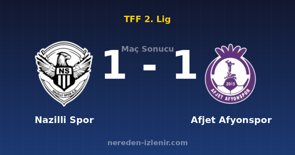 Nazilli Spor 1-1 Afjet Afyonspor