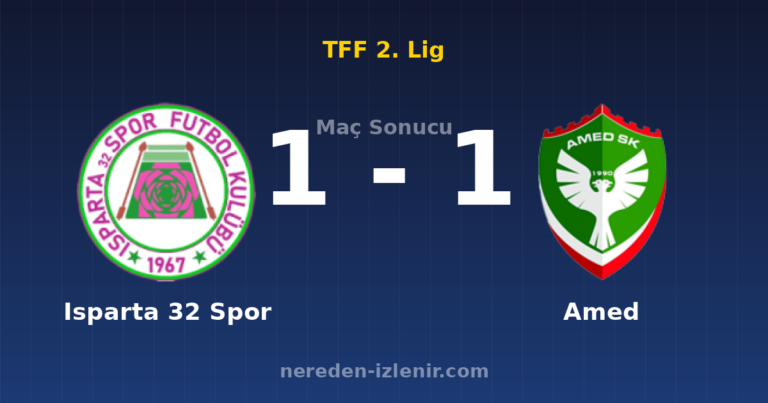 Isparta 32 Spor 1-1 Amed