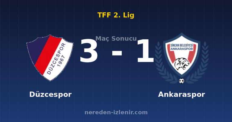 Düzcespor 3-1 Ankaraspor