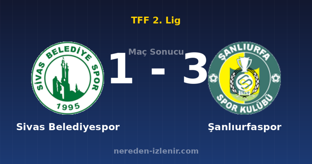 Sivas Belediyespor 1-3 Şanlıurfaspor