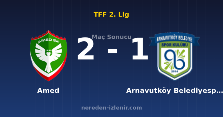 Amed 2-1 Arnavutköy Belediyespor