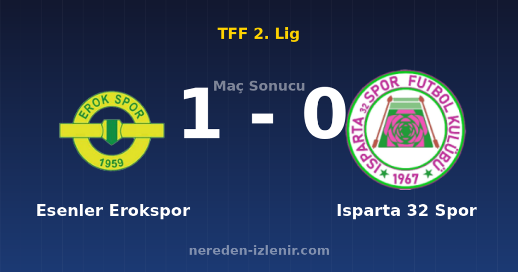 Esenler Erokspor 1-0 Isparta 32 Spor