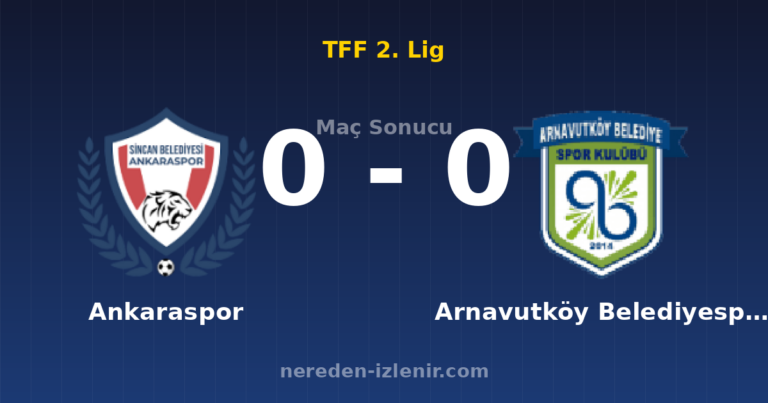 Ankaraspor 0-0 Arnavutköy Belediyespor