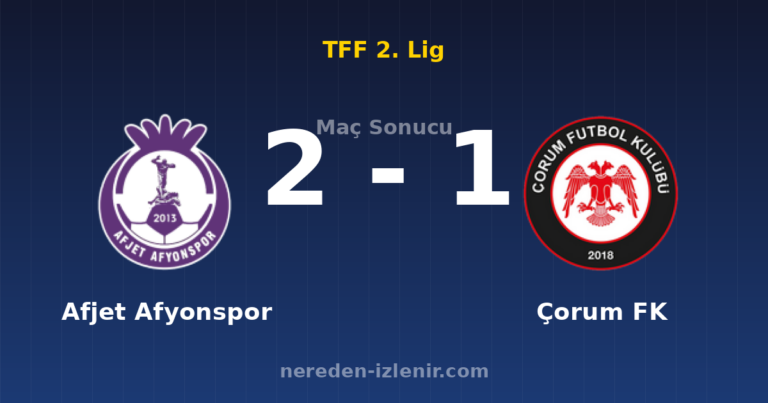 Afjet Afyonspor 2-1 Çorum FK
