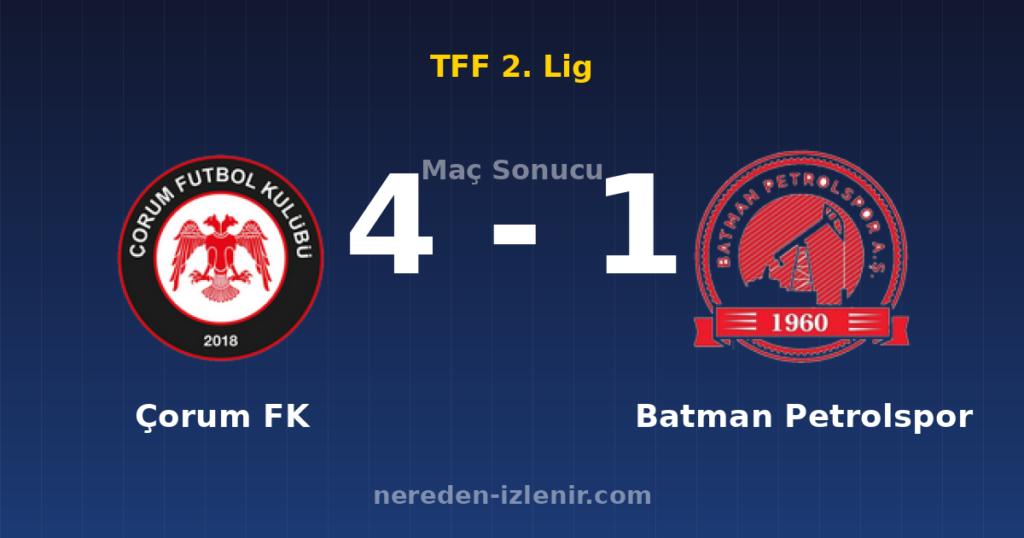 Çorum FK 4-1 Batman Petrolspor