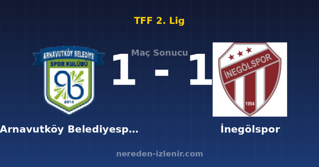 Arnavutköy Belediyespor 1-1 İnegölspor