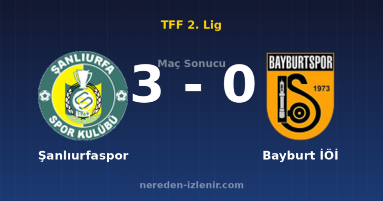 Şanlıurfaspor 3-0 Bayburt İÖİ