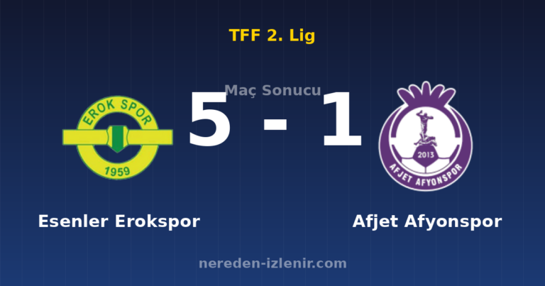 Esenler Erokspor 5-1 Afjet Afyonspor