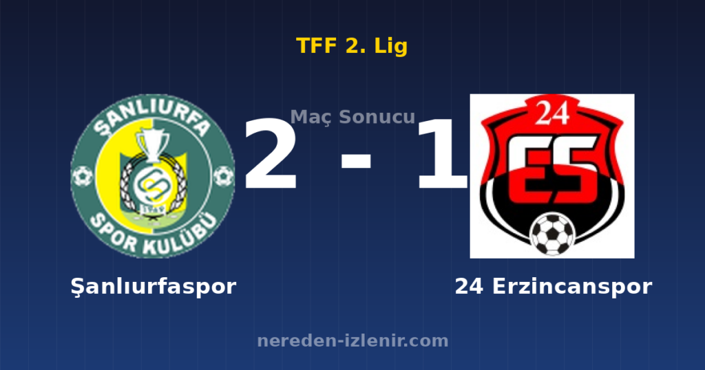 Şanlıurfaspor 2-1 24 Erzincanspor