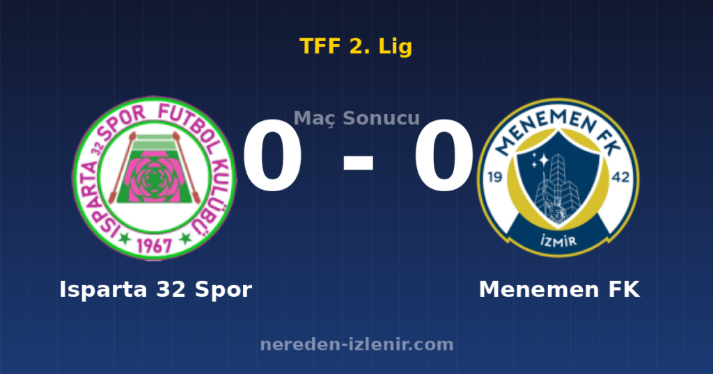 Isparta 32 Spor 0-0 Menemen FK