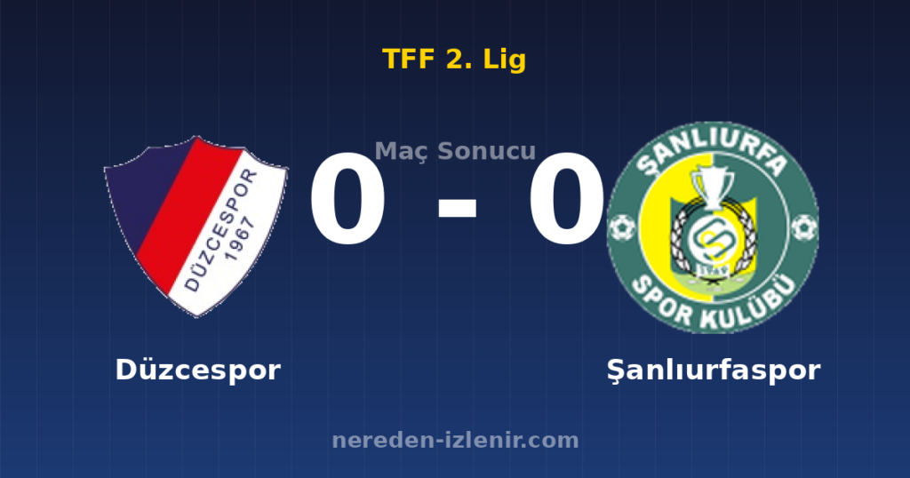 Düzcespor 0-0 Şanlıurfaspor