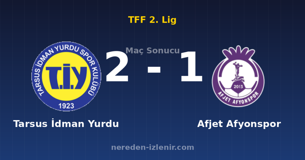 Tarsus İdman Yurdu 2-1 Afjet Afyonspor