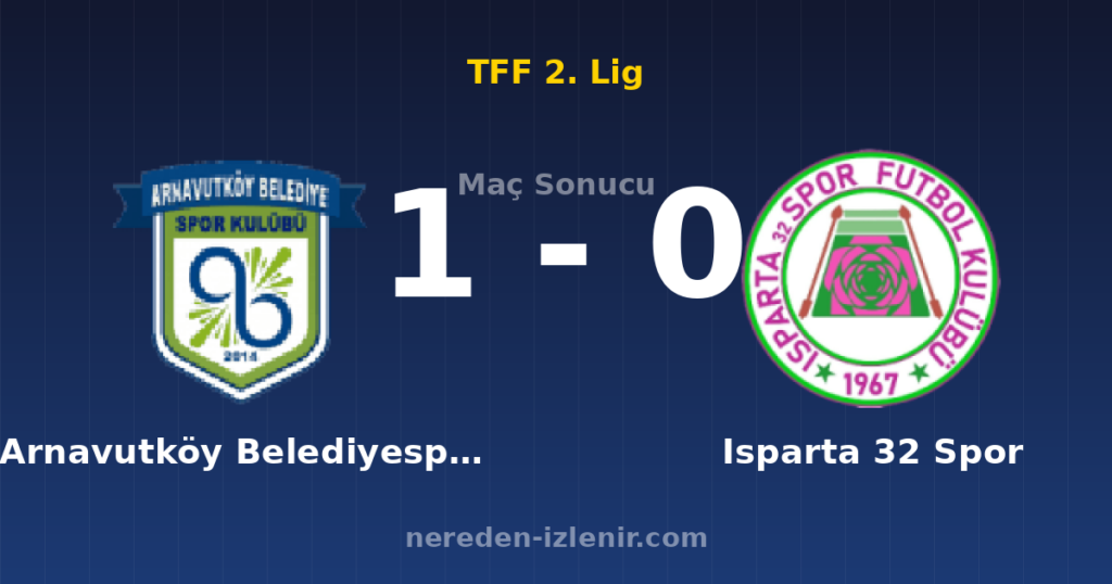 Arnavutköy Belediyespor 1-0 Isparta 32 Spor