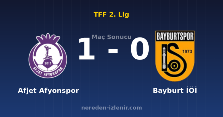 Afjet Afyonspor 1-0 Bayburt İÖİ