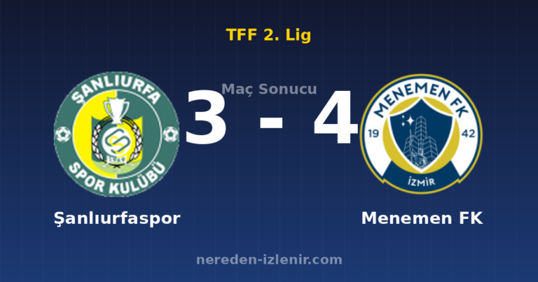 Şanlıurfaspor 3-4 Menemen FK