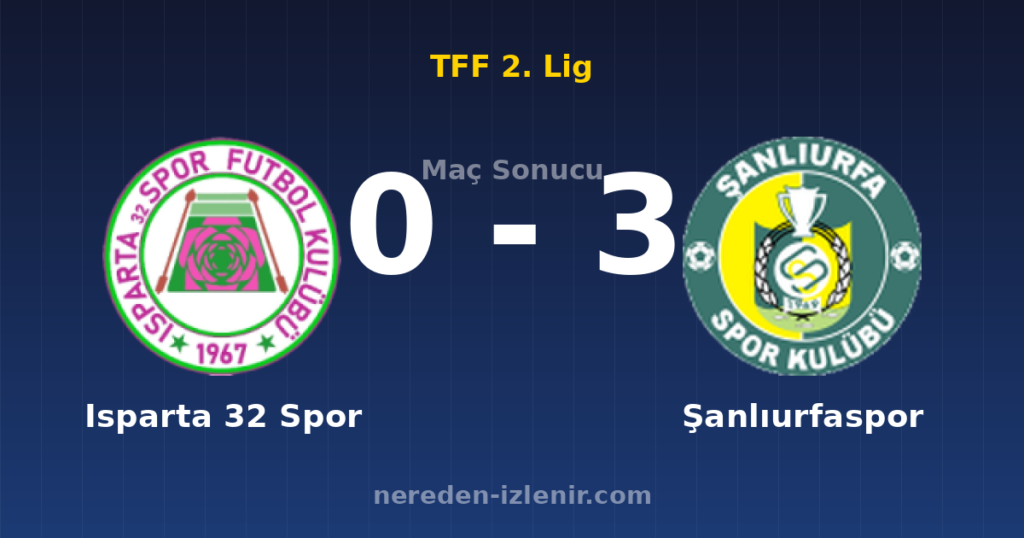 Isparta 32 Spor 0-3 Şanlıurfaspor