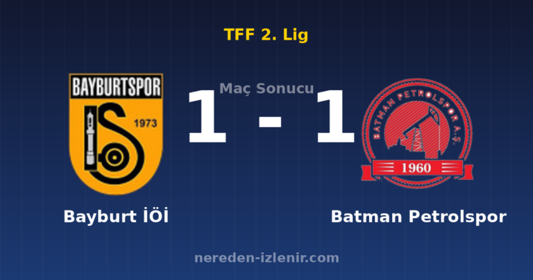 Bayburt İÖİ 1-1 Batman Petrolspor
