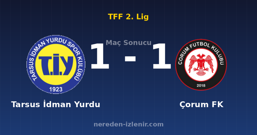 Tarsus İdman Yurdu 1-1 Çorum FK