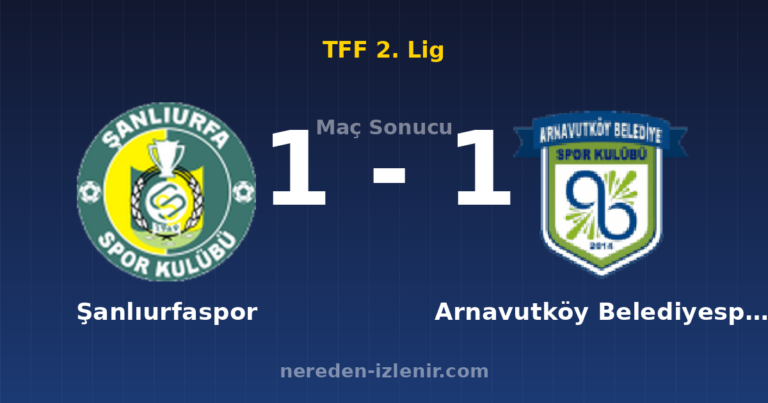 Şanlıurfaspor 1-1 Arnavutköy Belediyespor