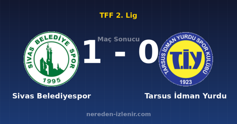 Sivas Belediyespor 1-0 Tarsus İdman Yurdu